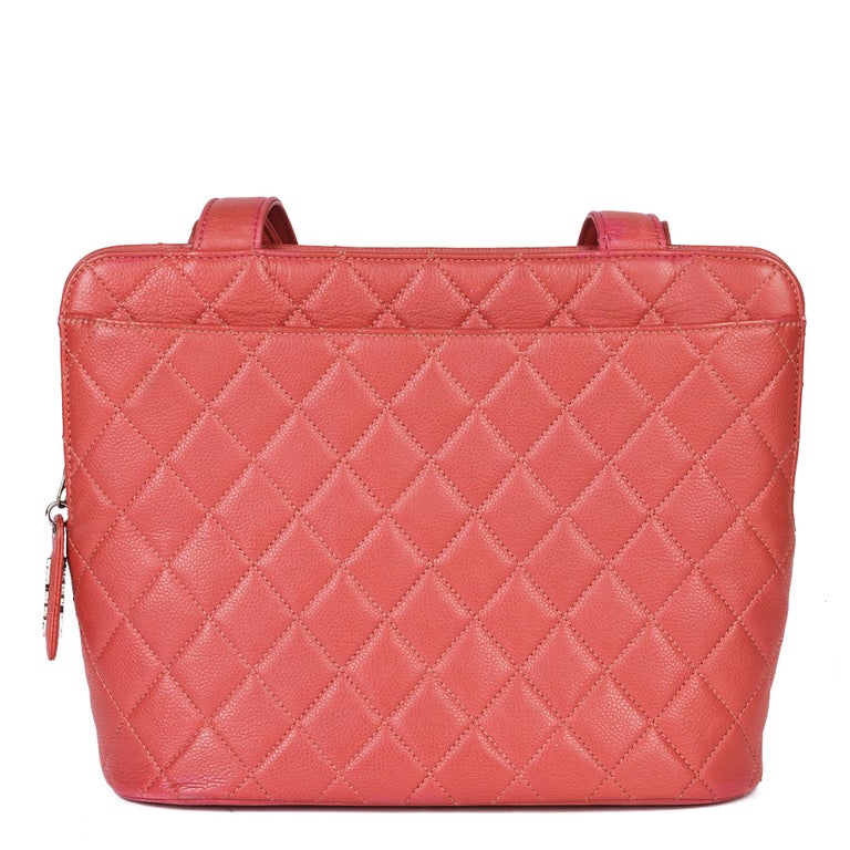 CHANEL Pink Quilted Caviar Leather Vintage Timeless Shoulder Bag For