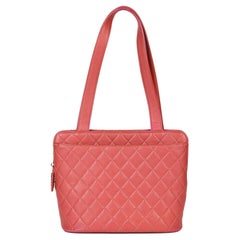 CHANEL Pink Quilted Caviar Leather Vintage Timeless Shoulder Bag