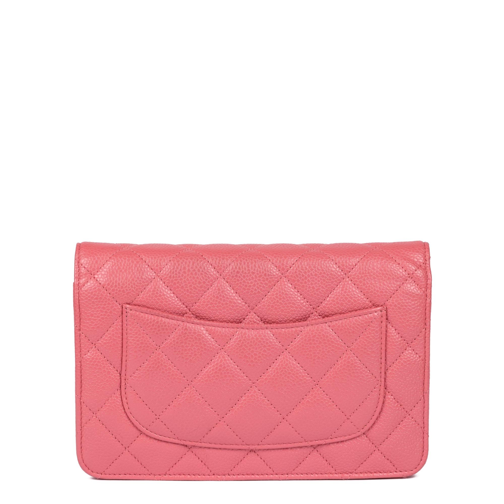 CHANEL Pink Quilted Caviar Leather Wallet-on-Chain WOC 1