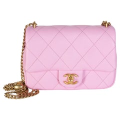 Chanel Pink Quilted Caviar Mini Sweetheart Crush Flap Bag