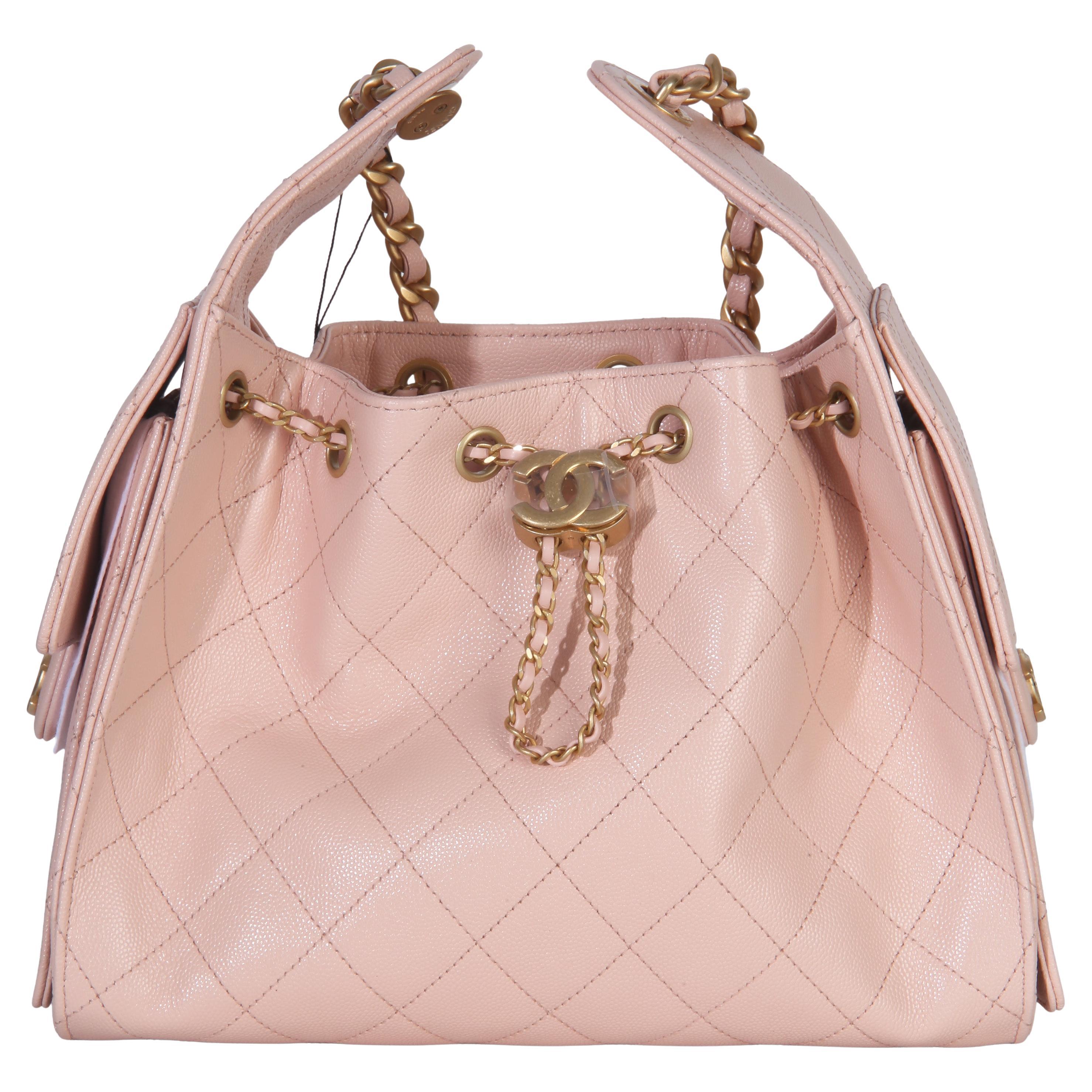 Borsa Chanel rosa trapuntata Caviale Piccolo Chanel 25 Hobo