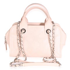 Chanel Pink Quilted Caviar Small Deauville Bowling Handbag