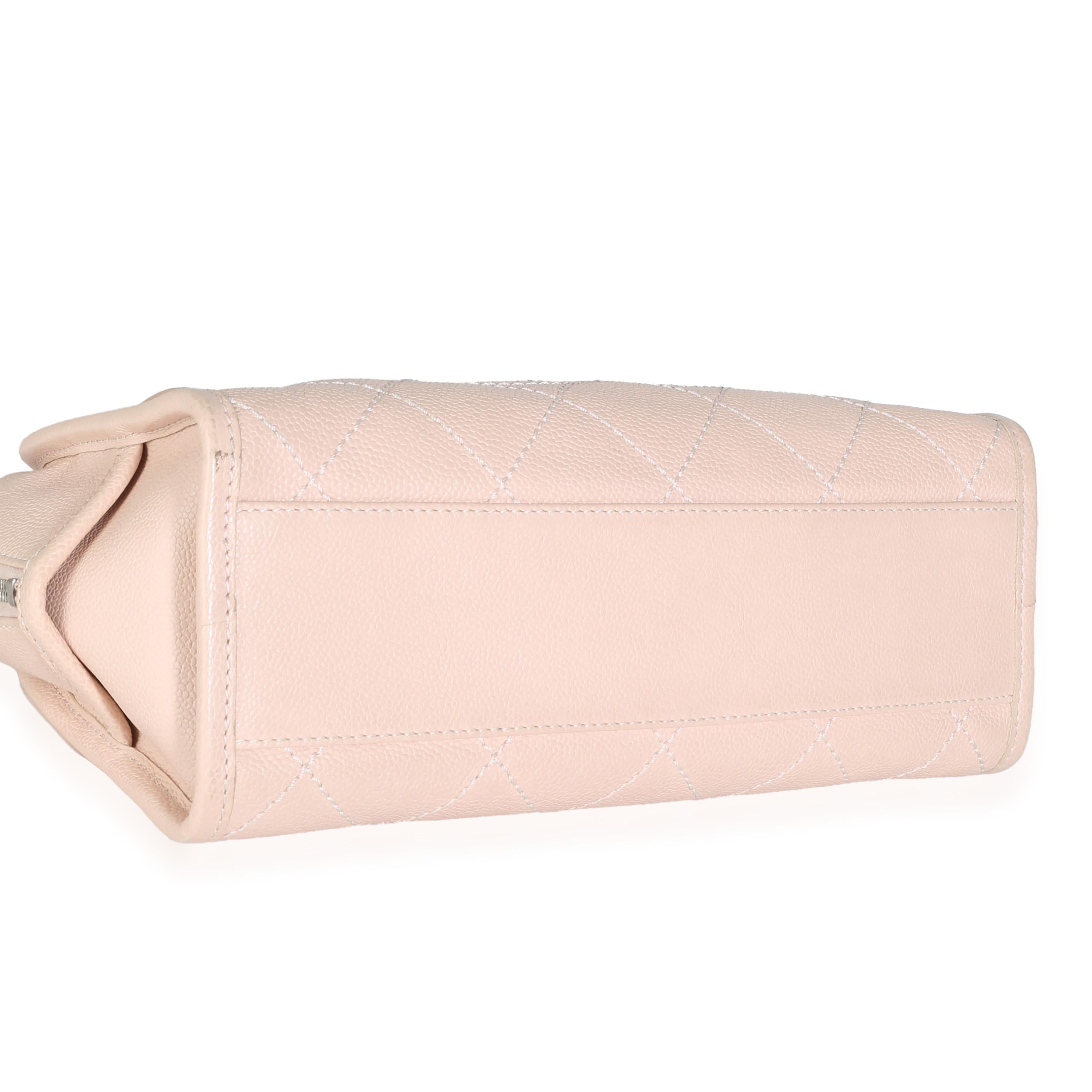 Bolso Chanel Rosa Caviar Acolchado Pequeño Deauville Bowling en venta 2