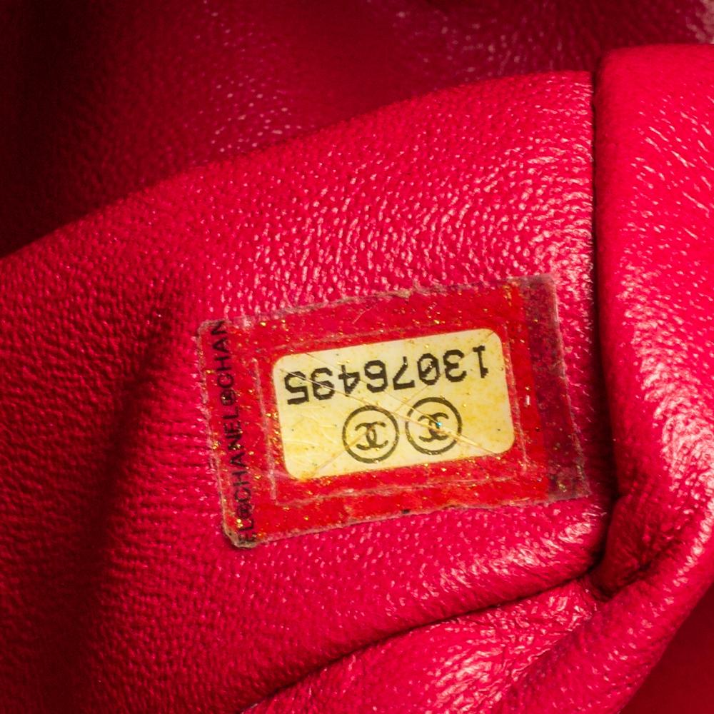 Chanel Pink Quilted Fabric Maxi Classic Single Flap Bag In Good Condition In Dubai, Al Qouz 2