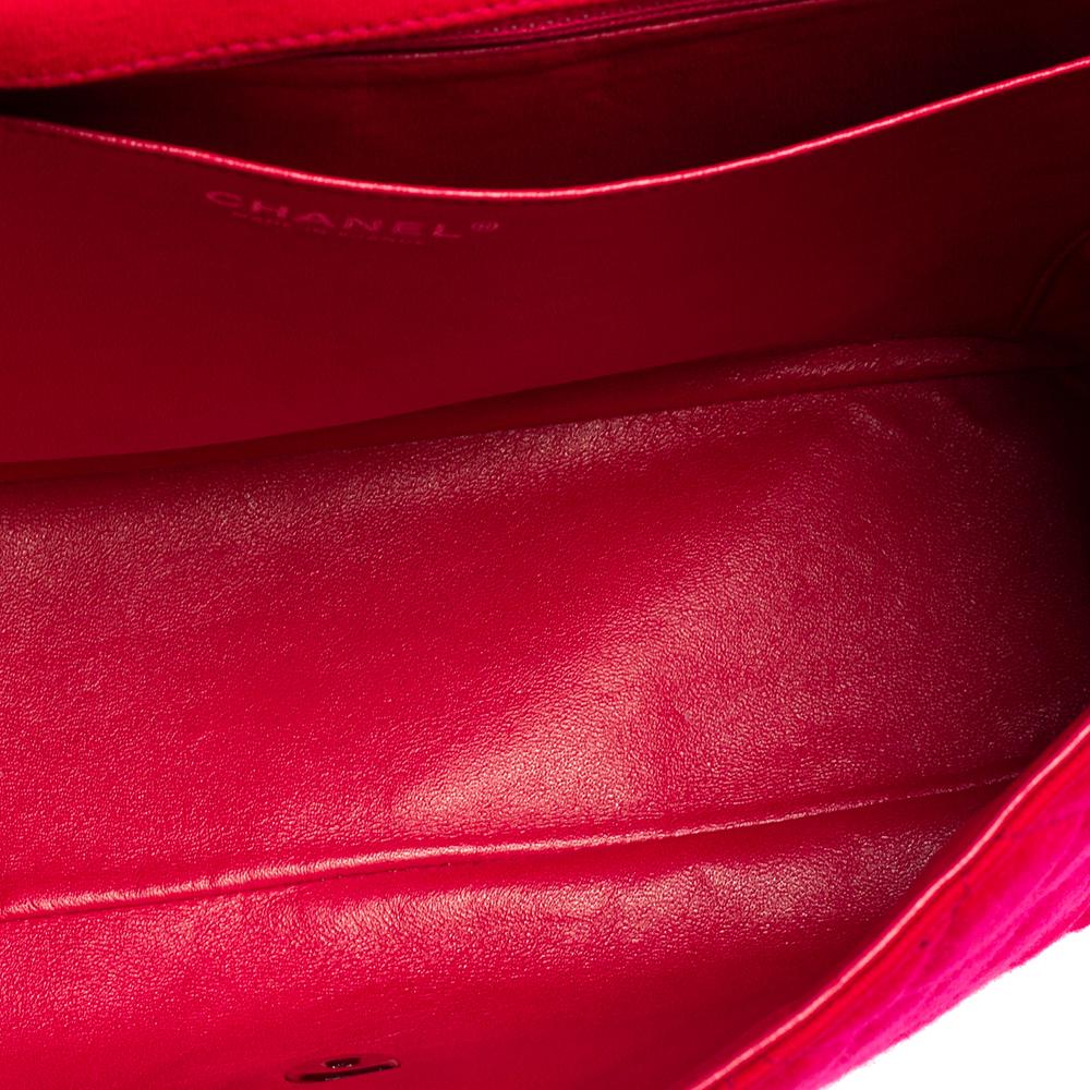 Chanel Pink Quilted Fabric Maxi Classic Single Flap Bag 1