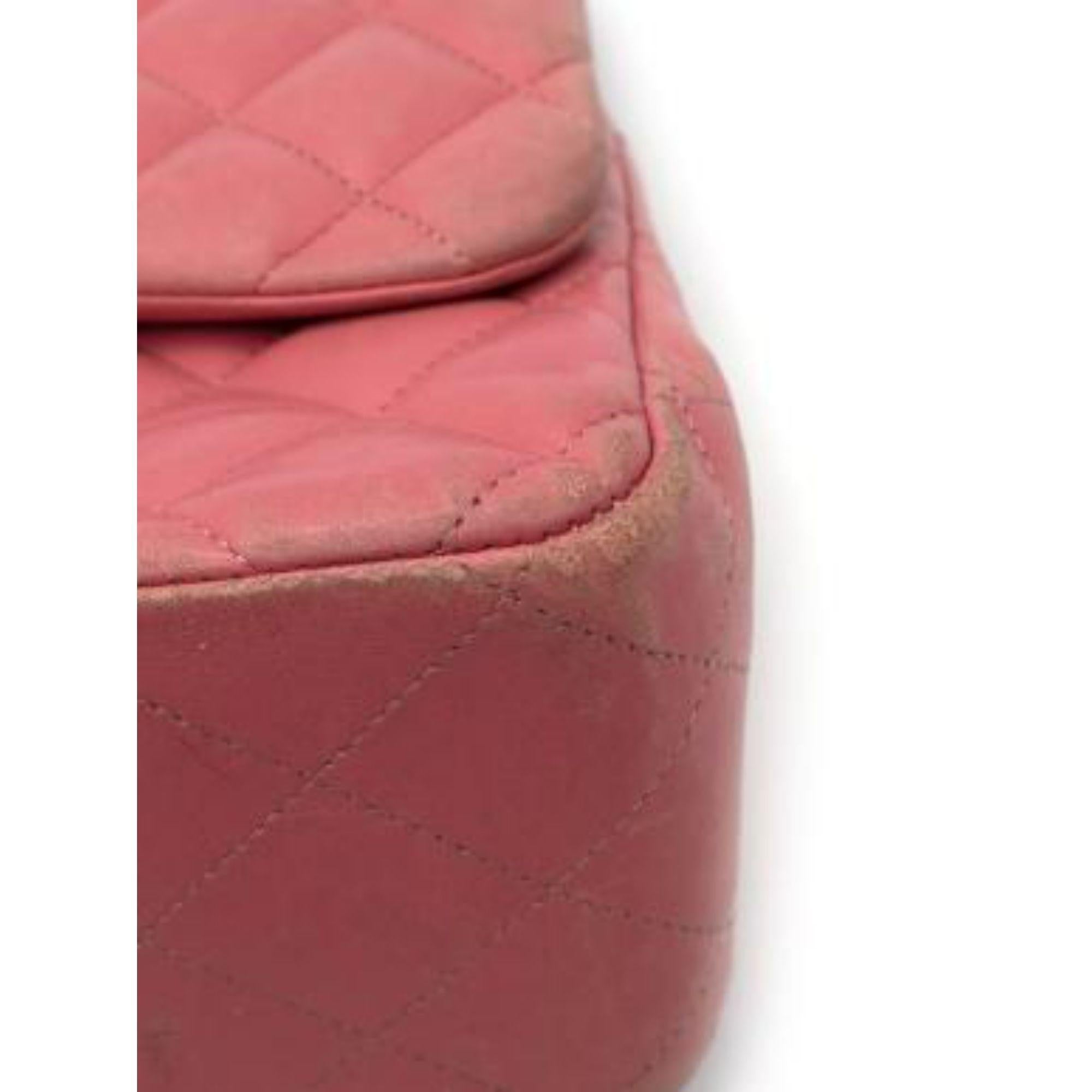 Chanel Pink Quilted Jumbo Double Flap Bag For Sale 3