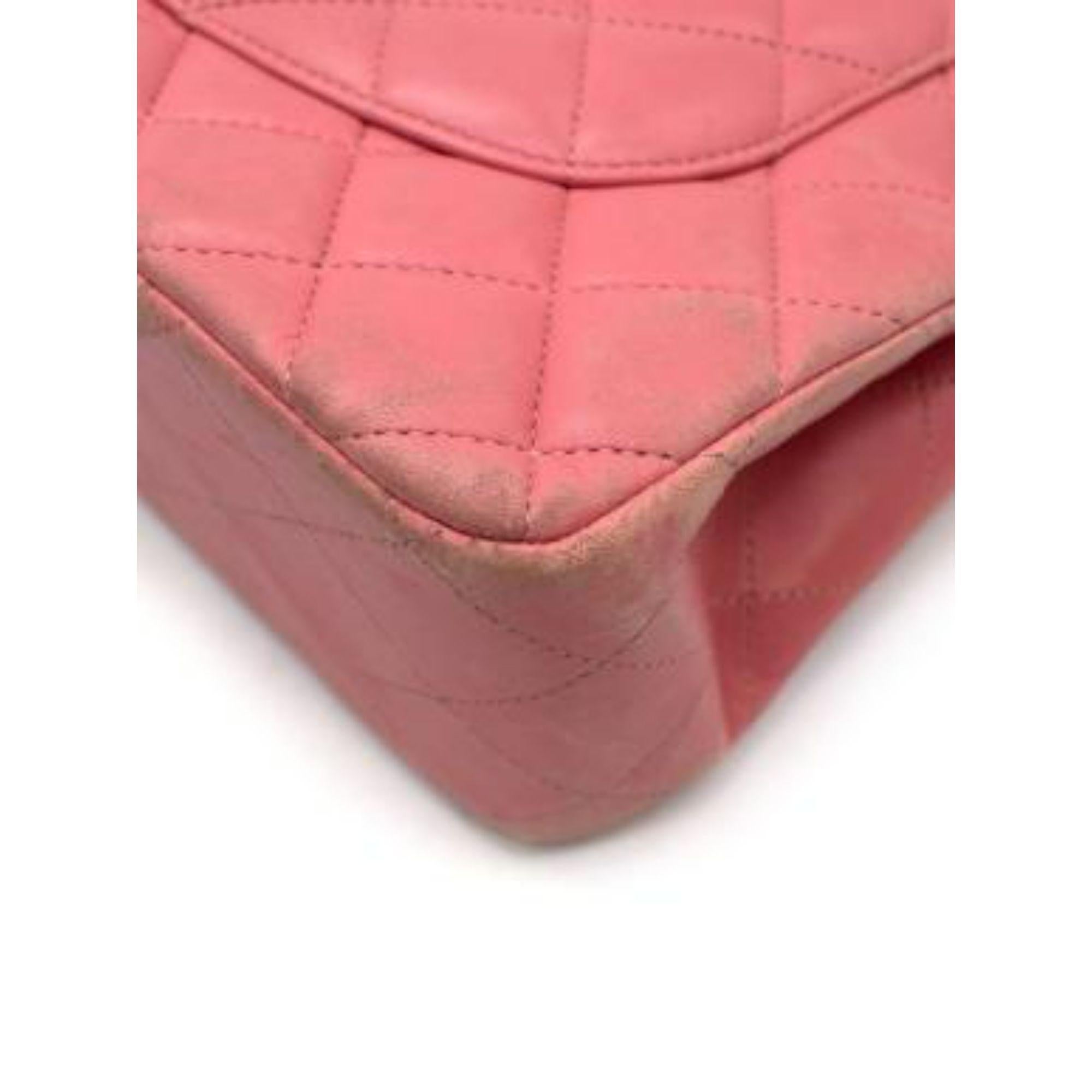 Chanel Pink Quilted Jumbo Double Flap Bag For Sale 4