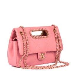 CHANEL Pink Quilted Lambskin A Real Catch Classic Flap Bag