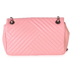 Chanel Pink Quilted Lambskin CC Crossing Mini Rectangular Flap Bag