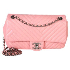 Chanel Pink Quilted Lambskin CC Crossing Mini Rectangular Flap Bag