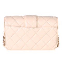 Chanel Pale Pink Quilted Lambskin Mini Tab Flap Bag
