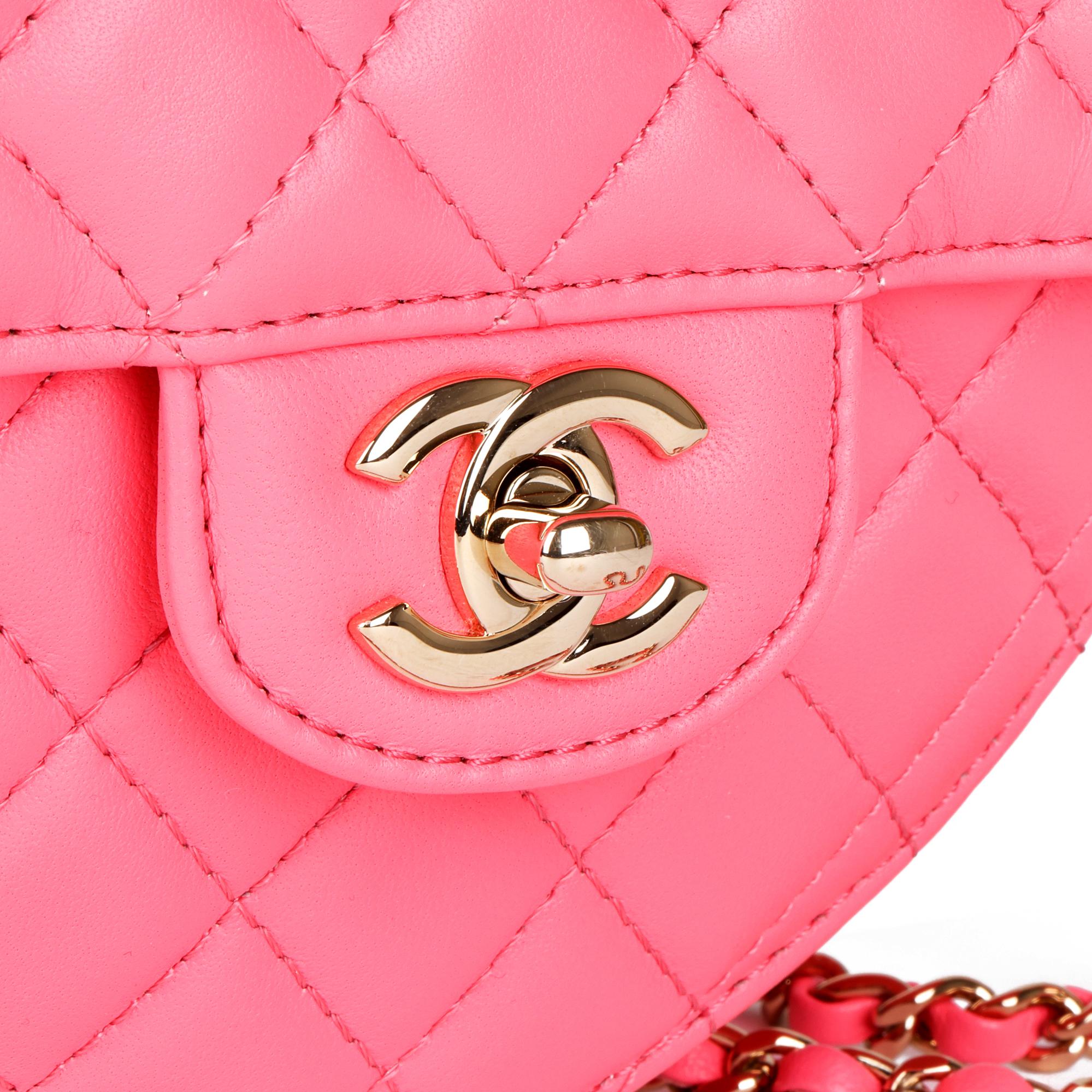 Women's CHANEL Pink Quilted Lambskin Love Heart Bag