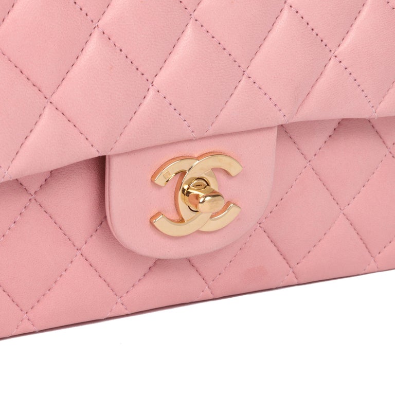 CHANEL Pink Quilted Lambskin Medium Classic Double Flap Bag at 1stDibs