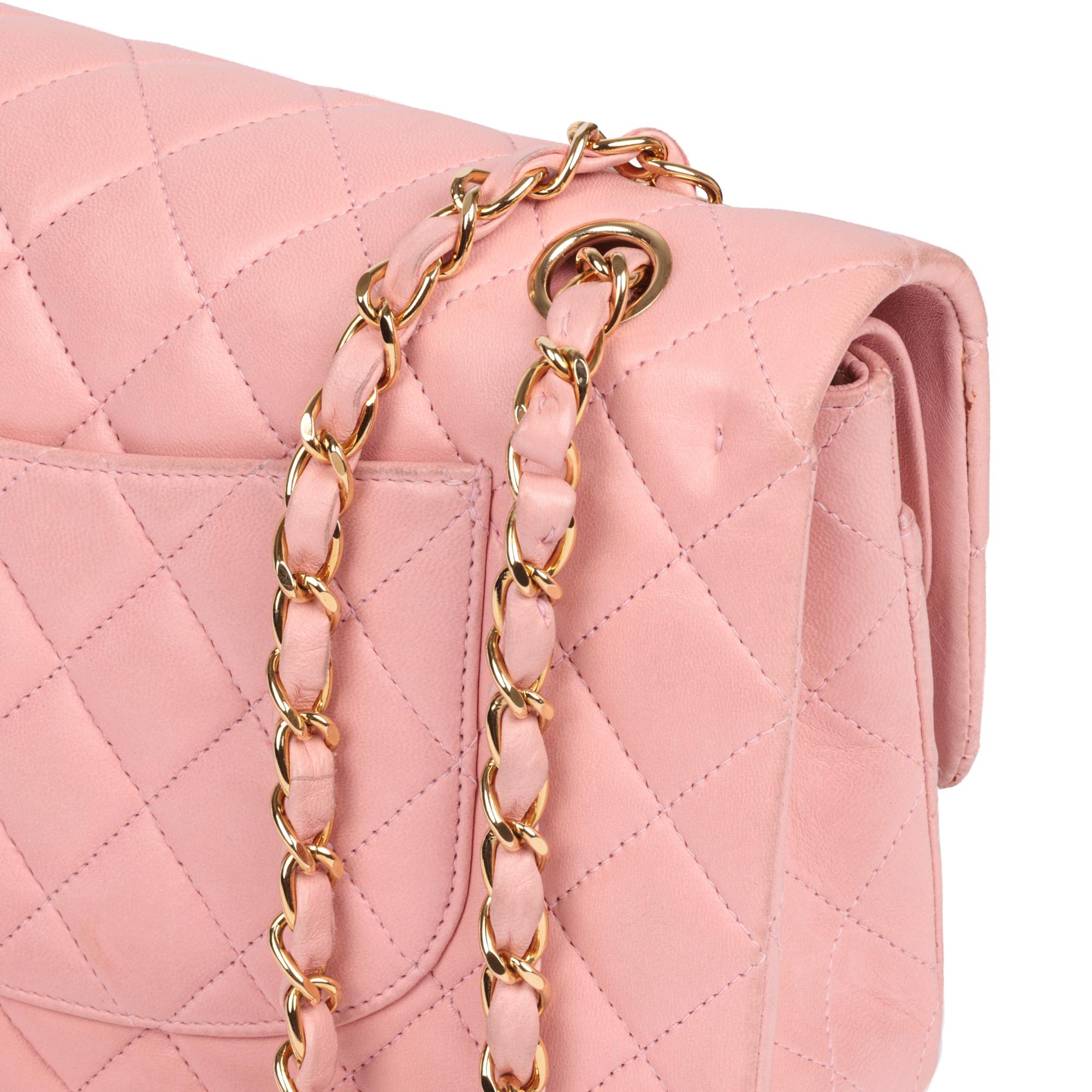 CHANEL Pink Quilted Lambskin Medium Classic Double Flap Bag 1