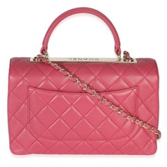Chanel Pink Quilted Lambskin Medium Trendy CC Flap Dual Handle Bag