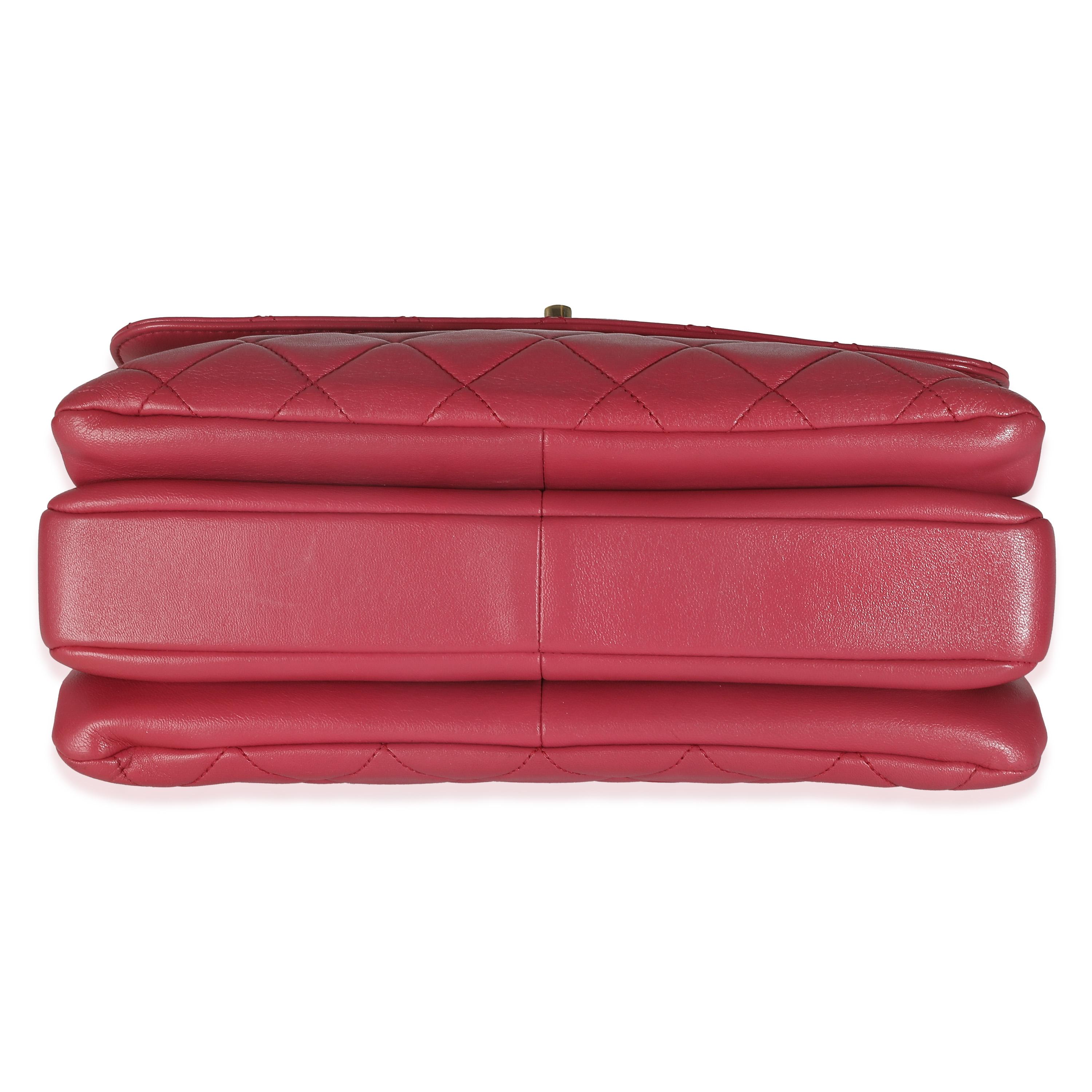 Chanel Pink Quilted Lambskin Medium Trendy CC Top Handle Bag For Sale 1