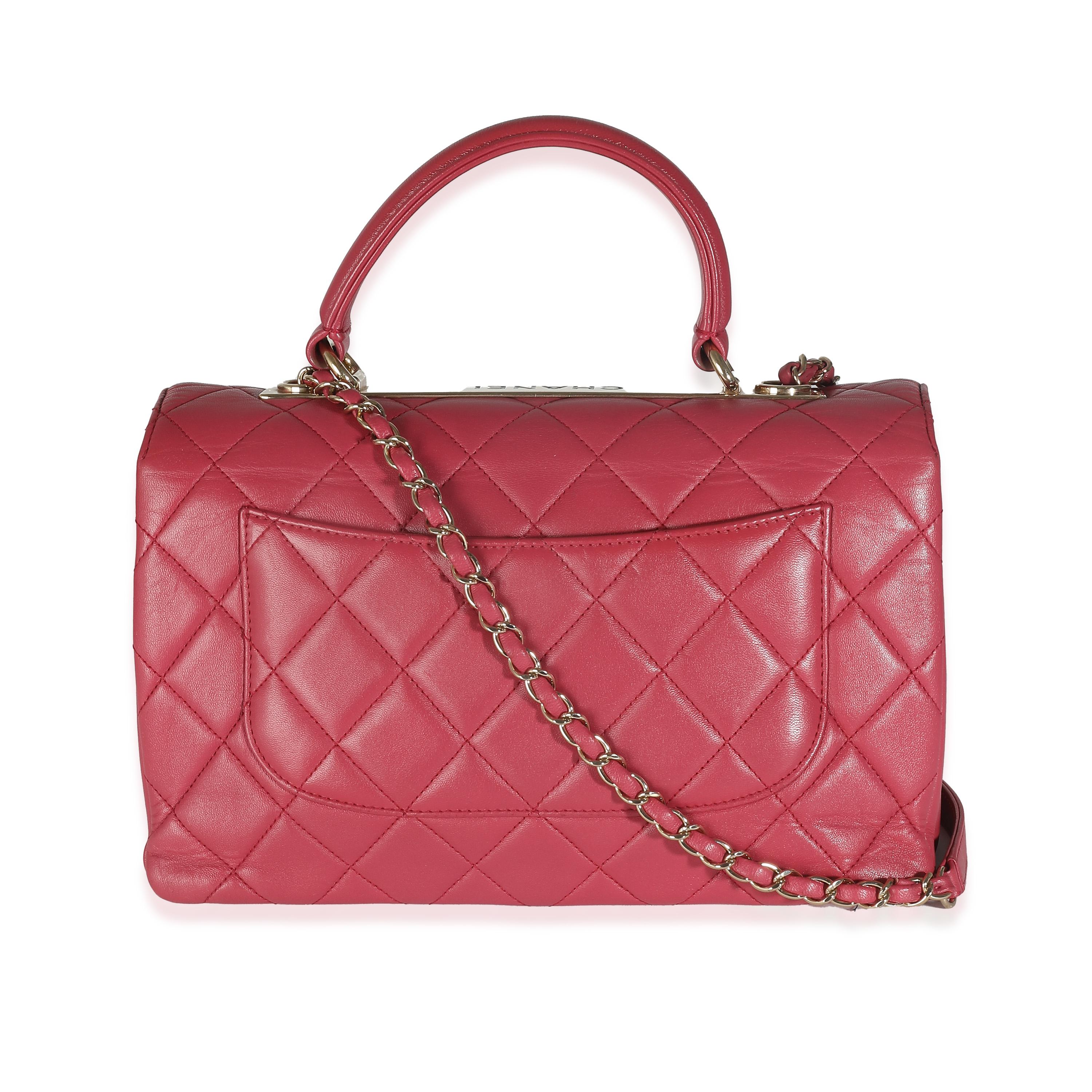 Chanel Pink Quilted Lambskin Medium Trendy CC Top Handle Bag For Sale 3