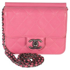 Chanel Pink Quilted Lambskin Mini Crossing Times Flap Bag