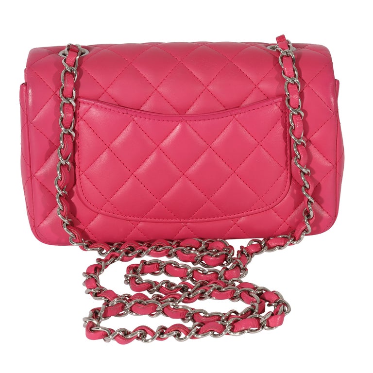 Chanel Pink Quilted Lambskin Mini Rectangular Classic Flap Bag For Sale ...