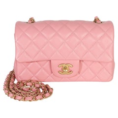 Chanel Pink Quilted Lambskin Mini Rectangular Flap Bag
