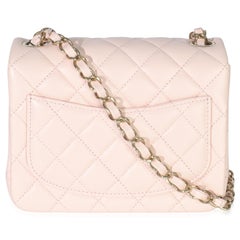 Chanel Pink Quilted Lambskin Mini Square Flap Bag