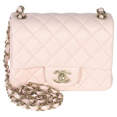 Chanel Pink Quilted Lambskin Mini Square Flap Bag