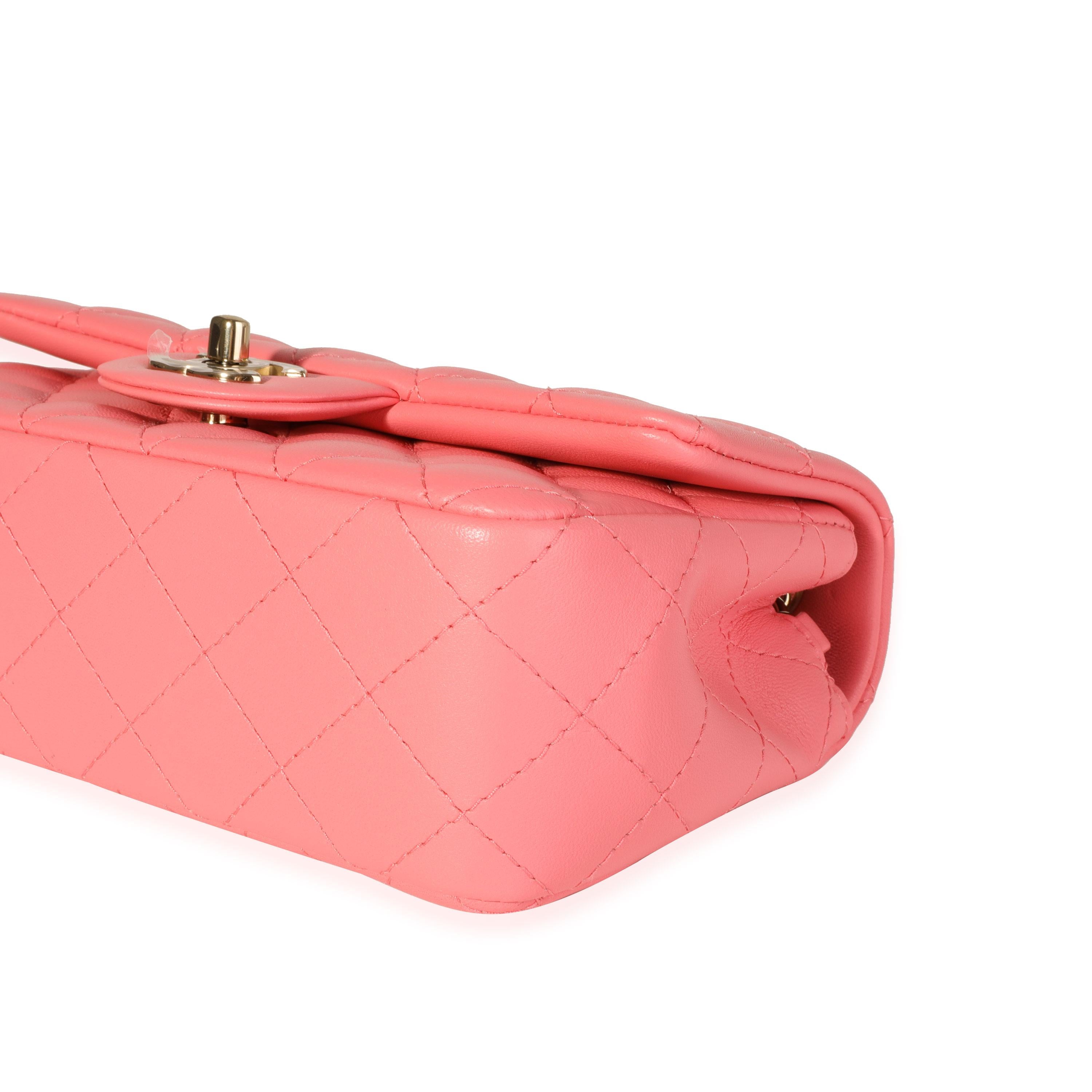 Chanel Pink Quilted Lambskin Rectangular Mini Classic Flap Bag 3