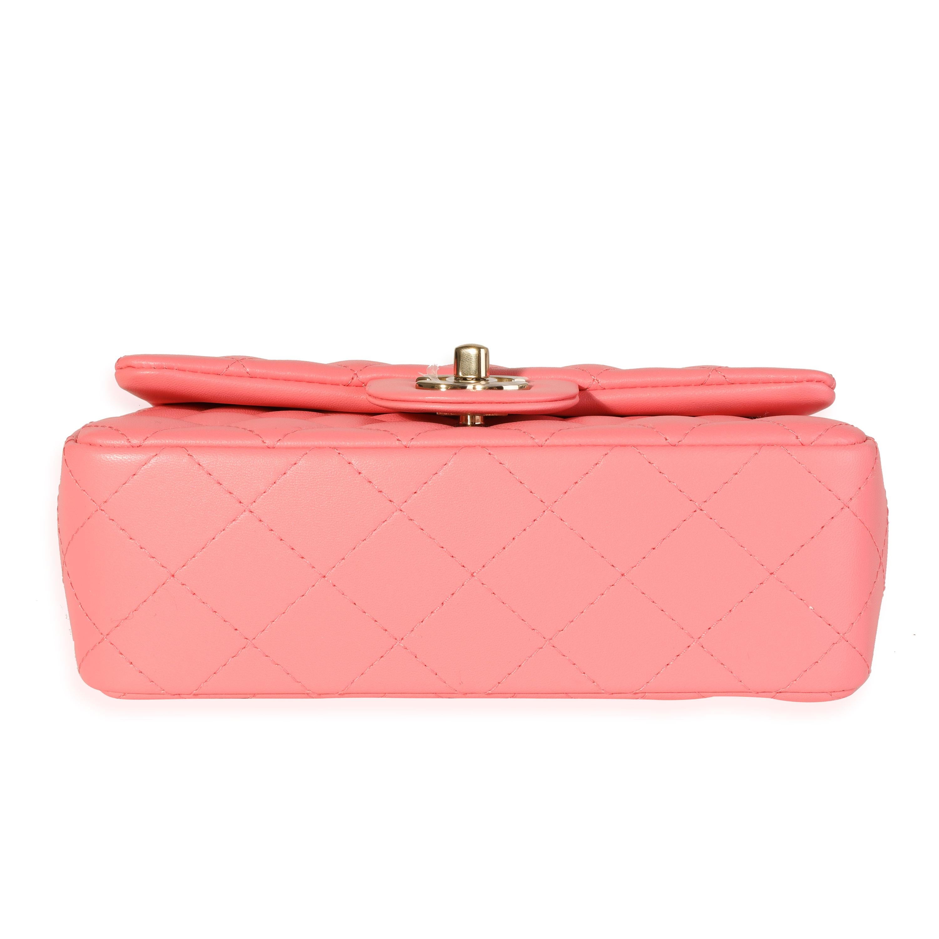 Chanel Pink Quilted Lambskin Rectangular Mini Classic Flap Bag 4