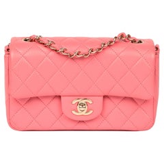 Chanel Pink Quilted Lambskin Rectangular Mini Flap Bag