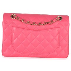 Chanel Pink Quilted Lambskin Small Classic Double Flap Bag