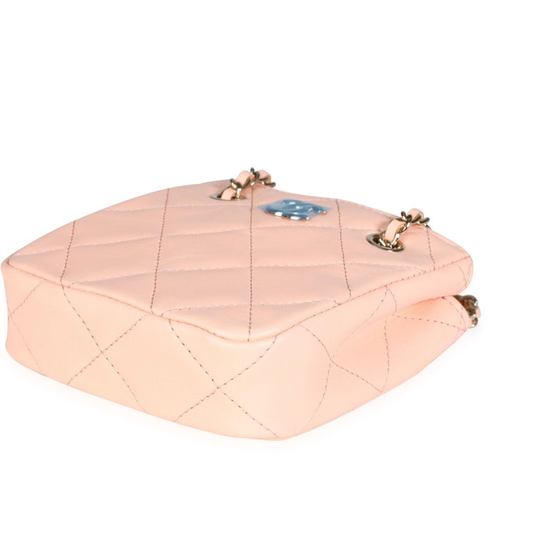 Chanel Pink Quilted Lambskin Tiny Shopping Bag For Sale at 1stDibs