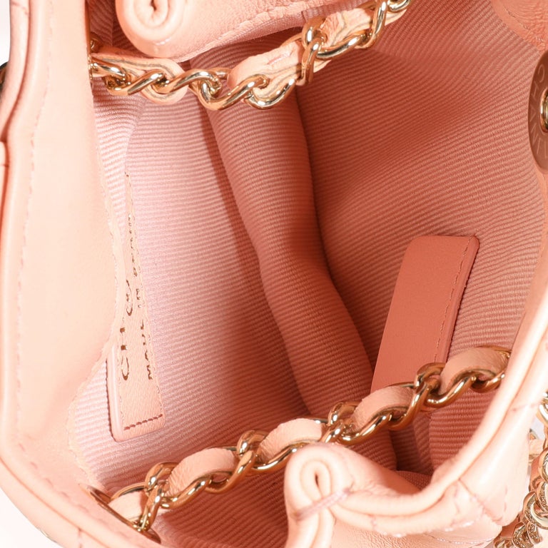 Chanel Pink Quilted Lambskin Tiny Shopping Bag For Sale at 1stDibs