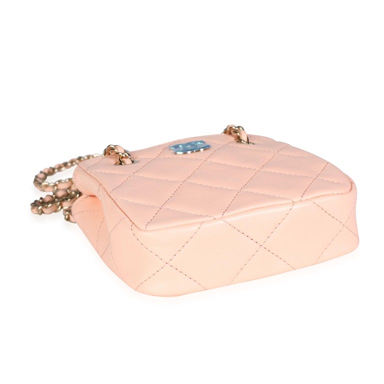 Chanel Pink Quilted Lambskin Tiny Shopping Bag For Sale at 1stDibs