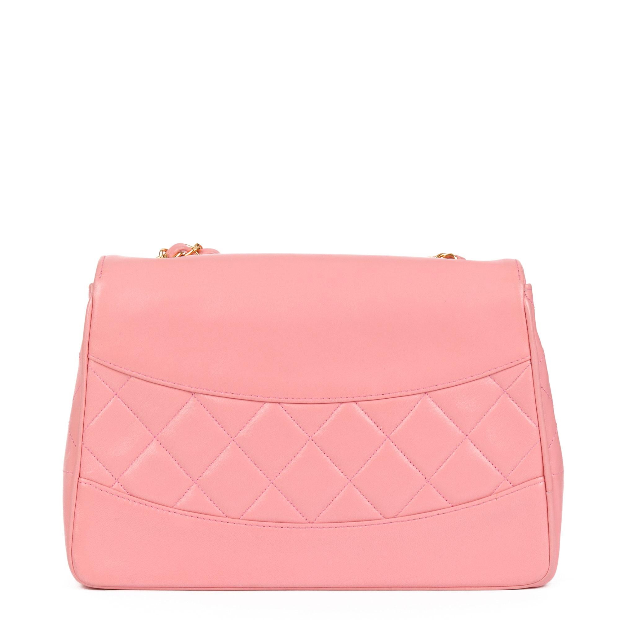 Chanel Pink Quilted Lambskin Vintage Medium Classic Single Flap Bag 5
