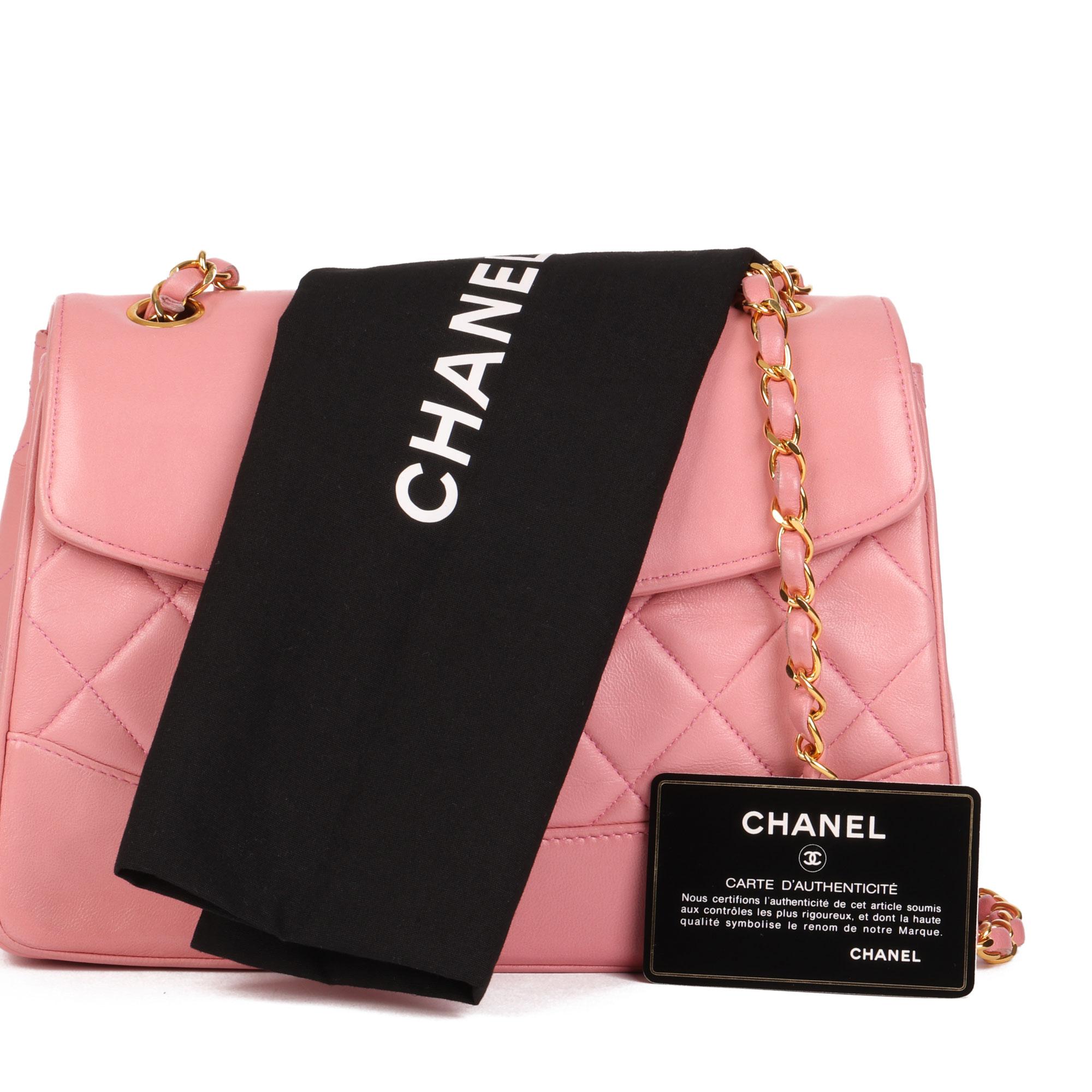 Chanel Rosa Gestepptes Lammfell Vintage Medium Klassische einzelne Klappe Tasche 2