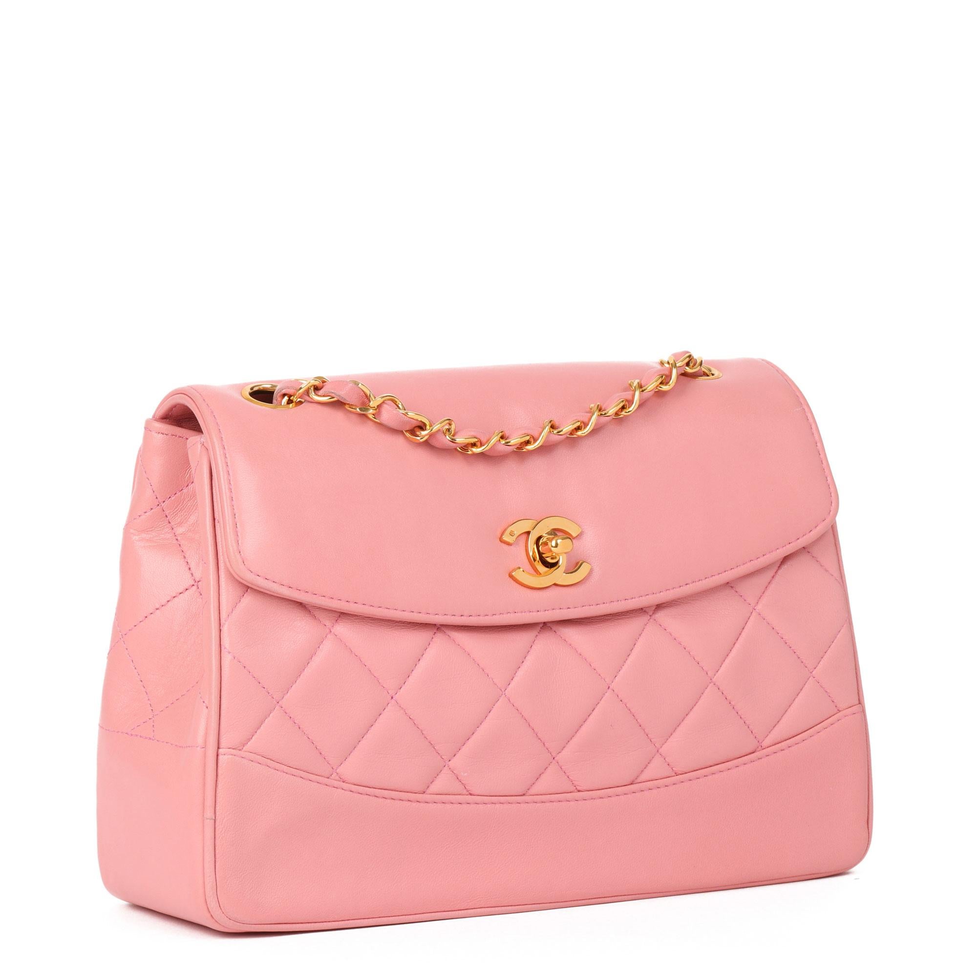 Chanel Pink Quilted Lambskin Vintage Medium Classic Single Flap Bag 2