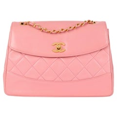Chanel Pink Quilted Lambskin Vintage Medium Classic Single Flap Bag