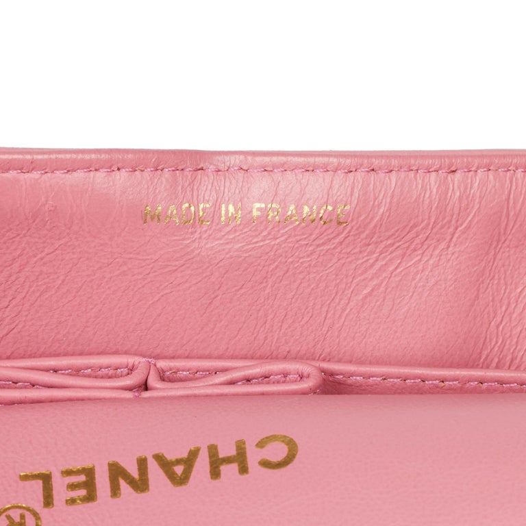 CHANEL Pink Quilted Lambskin Vintage Small Classic Double Flap Bag For ...
