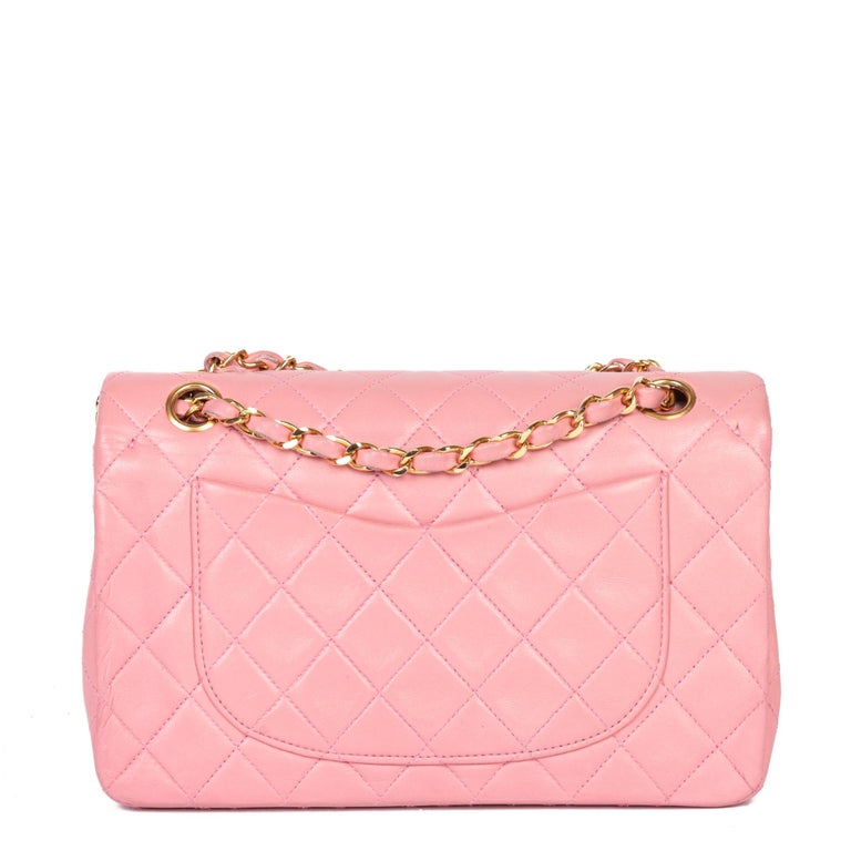 CHANEL Pink Quilted Lambskin Vintage Small Classic Double Flap Bag For ...