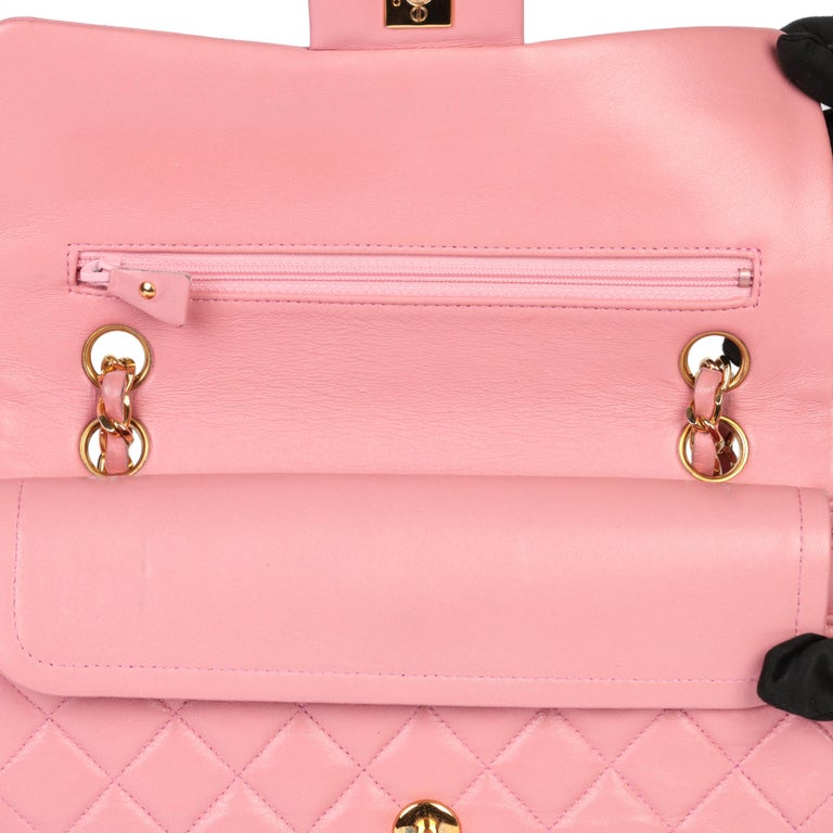 CHANEL Pink Quilted Lambskin Vintage Small Classic Double Flap Bag For ...