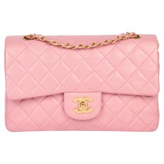 CHANEL Pink Quilted Lambskin Vintage Small Classic Double Flap Bag