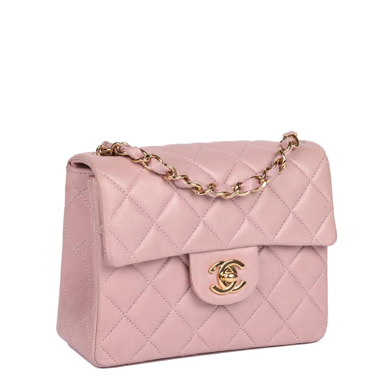 CHANEL Pink Quilted Lambskin Vintage Square Mini Flap Bag For Sale at ...