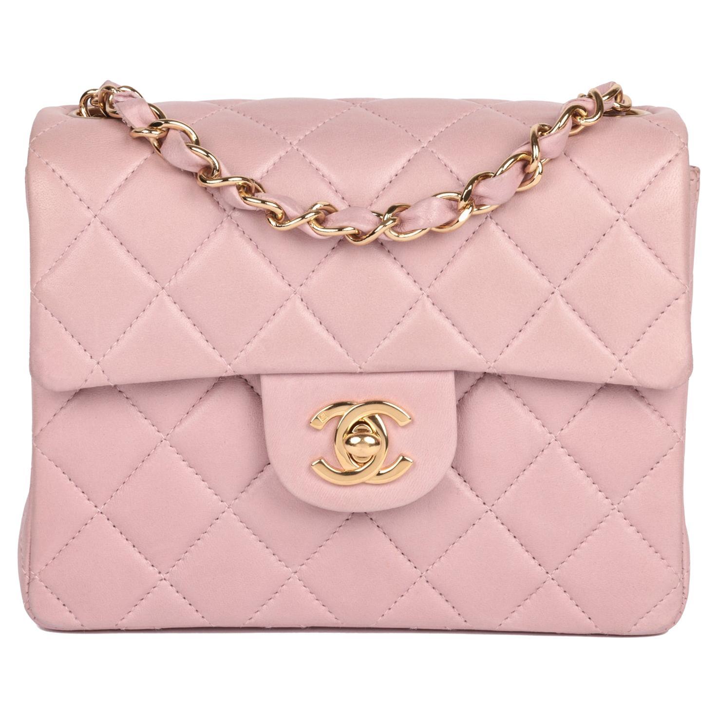CHANEL Pink Quilted Lambskin Vintage Square Mini Flap Bag For Sale at  1stDibs