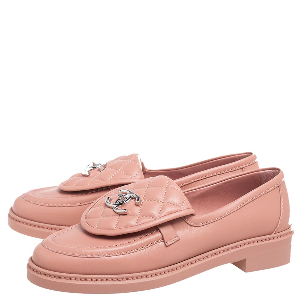 chanel turnlock loafers