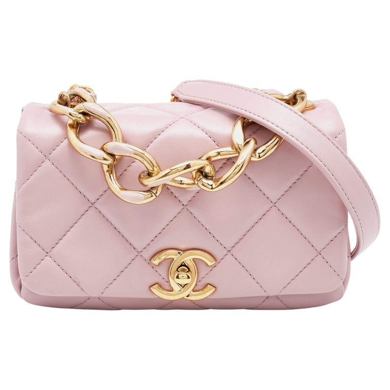 Chanel Pink Quilted Leather Mini Color Match Flap Bag For Sale at 1stDibs