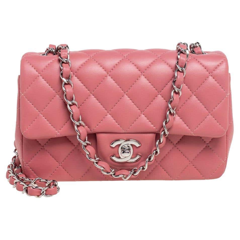 Chanel Pink Quilted Patent Leather Maxi Classic Double Flap Bag For ...