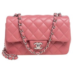 Chanel Pink Quilted Leather New Mini Classic Single Flap Bag