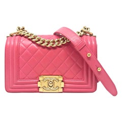 Chanel Pink Quilted Leather Small Boy Flap Bag, 2016