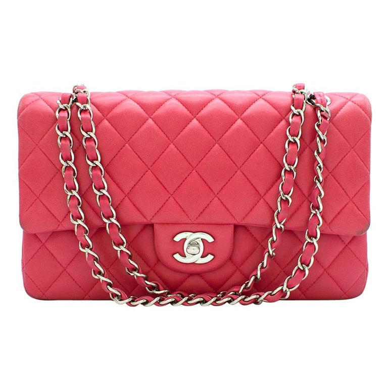 Chanel Pink Quilted Leather Small Double Flap Bag For Sale at 1stDibs
