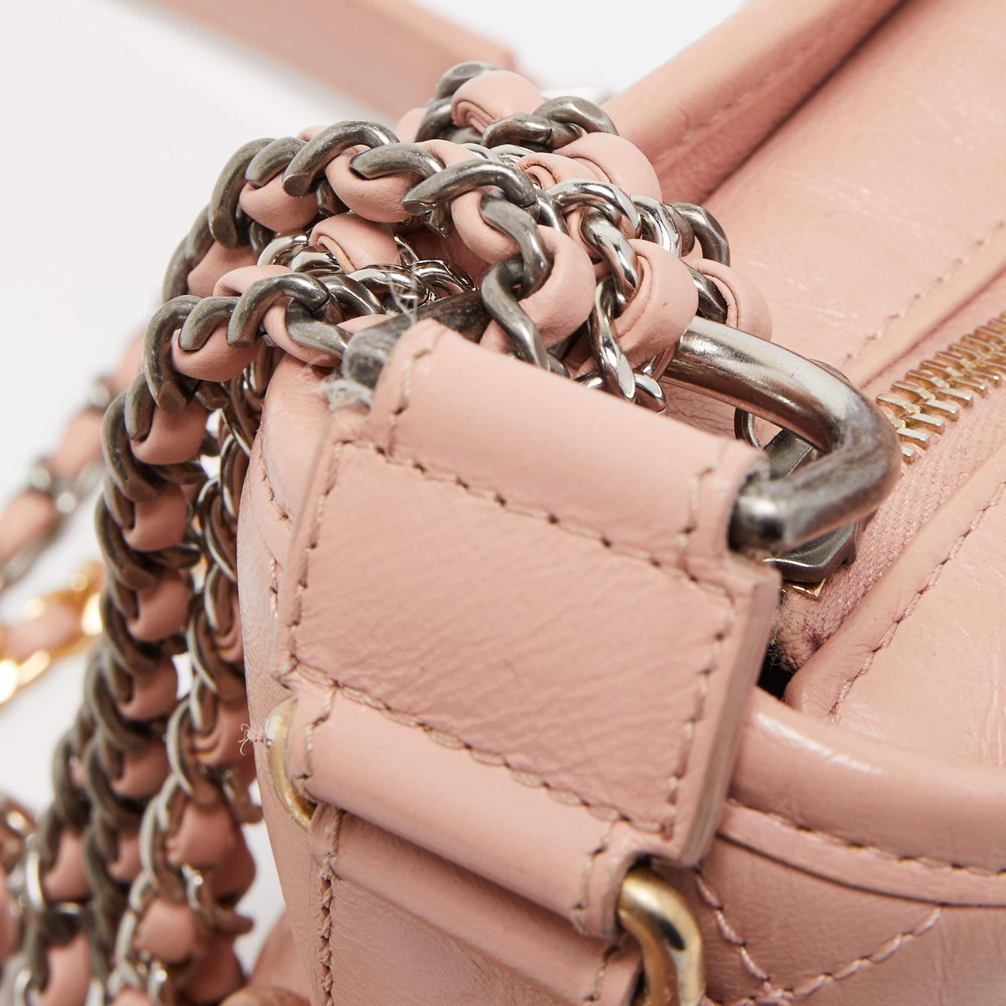 Chanel Pink Quilted Leather Small Gabrielle Hobo 8
